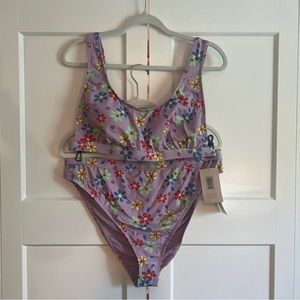 Purple floral bikini 2X/3X